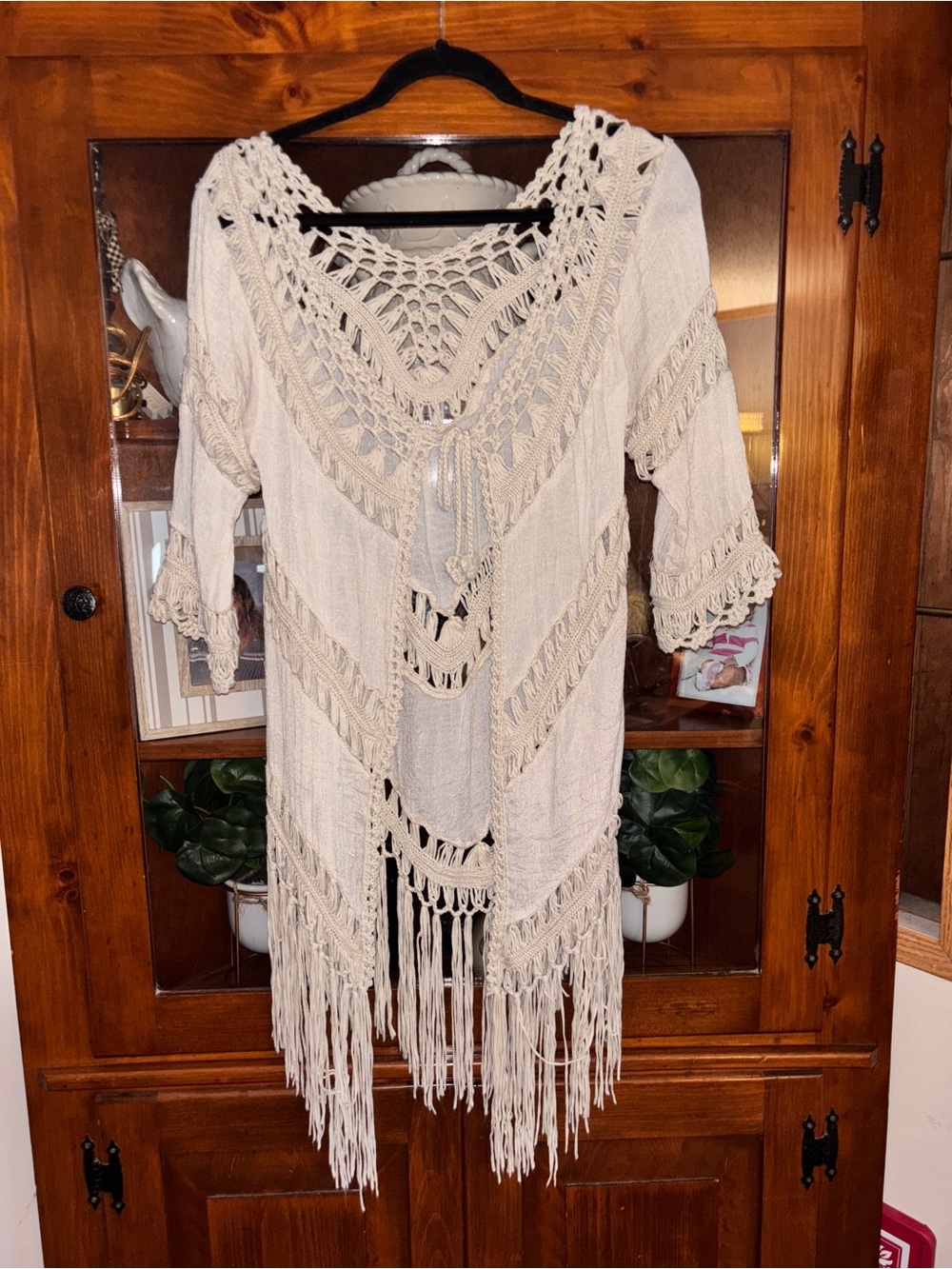 Crochet Fringe Small Over-piece Shrug/cardigan/kimono